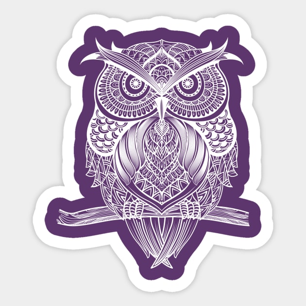 Decorative Owl - White Sticker by marcusmattingly